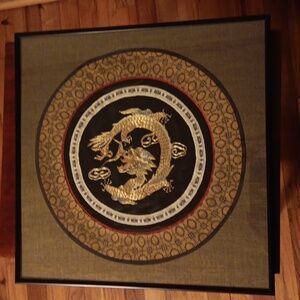 Dragon framed silk